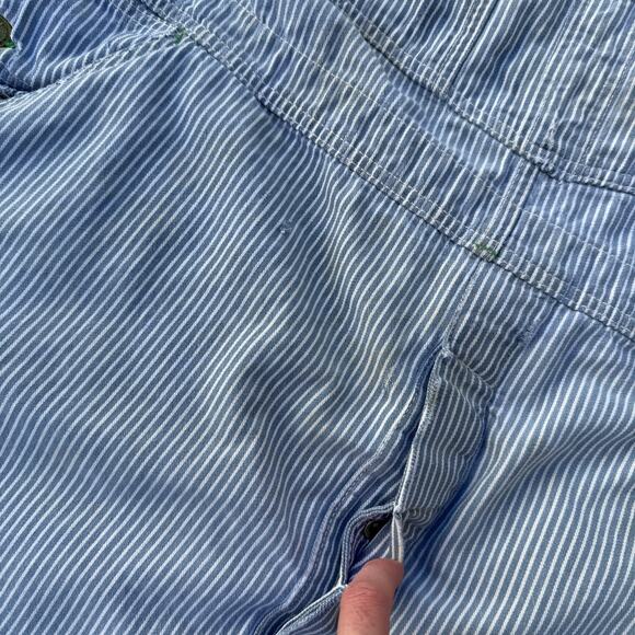 Vintage 70's Oshkosh B'Gosh Hickory Striped Railroad Denim Overalls Bibs Sz XL - Picture 8 of 13